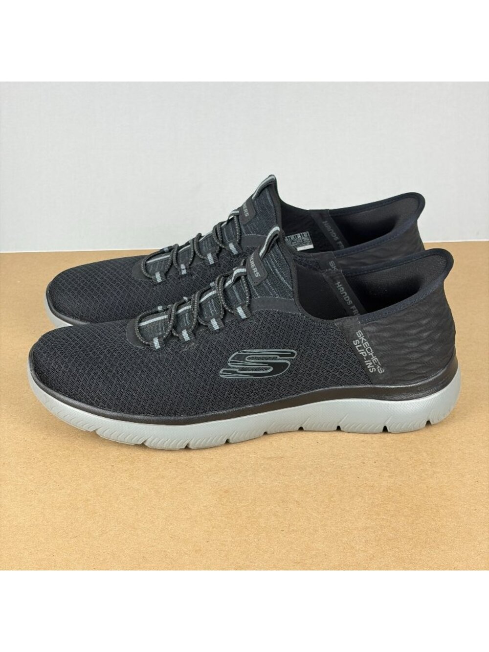 Skechers Slip-Ins Summits Athletic Shoes Mens 11 Black Charcoal Elastic Lace